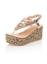 Damen Schuhe High Heels Plateau Sandalen Strass